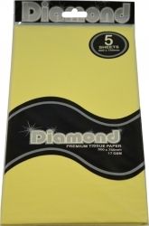 TISSUE PAPER DIAMOND 500X750MM 17GSM LEMON 5 SHTS