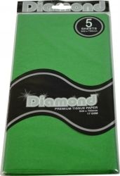 TISSUE PAPER DIAMOND 500X750MM 17GSM DARK GREEN 5 SHTS