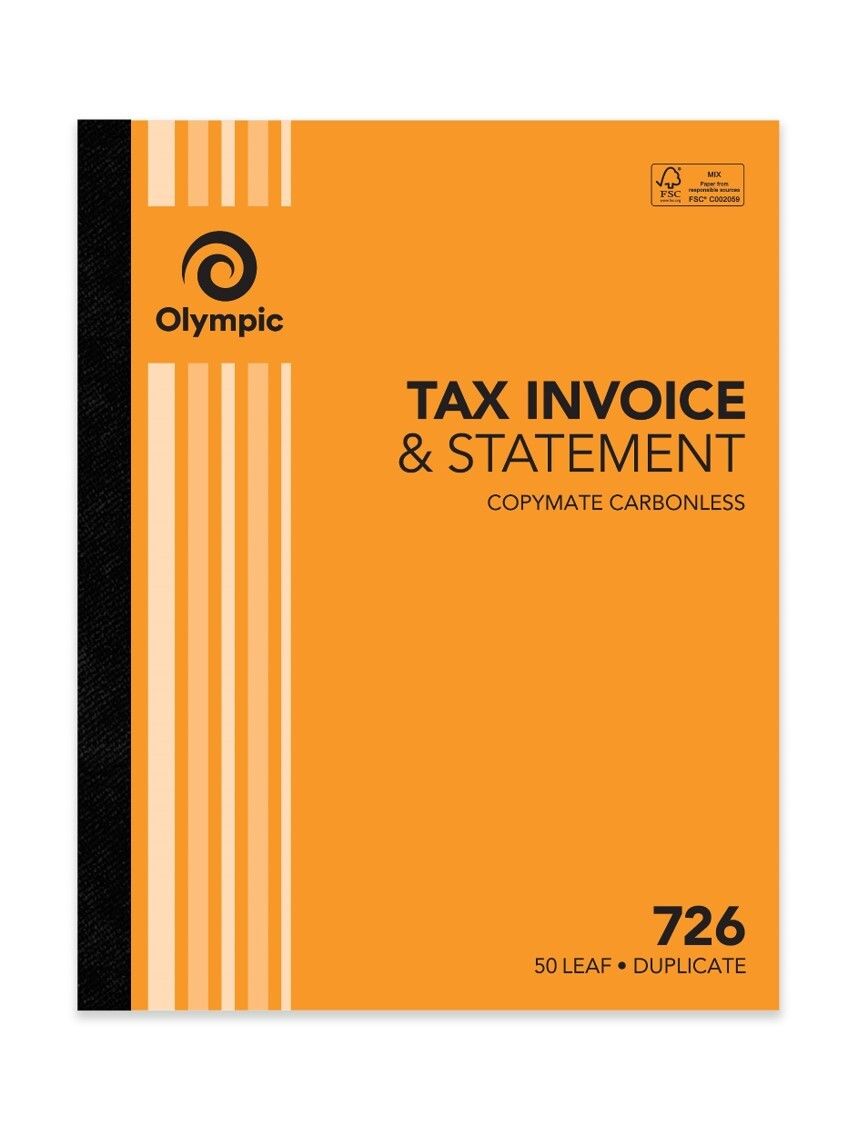 INV/STAT BOOK OLYMPIC 726 DUP C/LESS 10X8 50LF (07792 82311) INV/STAT BOOK OLYMPIC 726 DUP C/LESS 10X8 50LF (07792 82311)