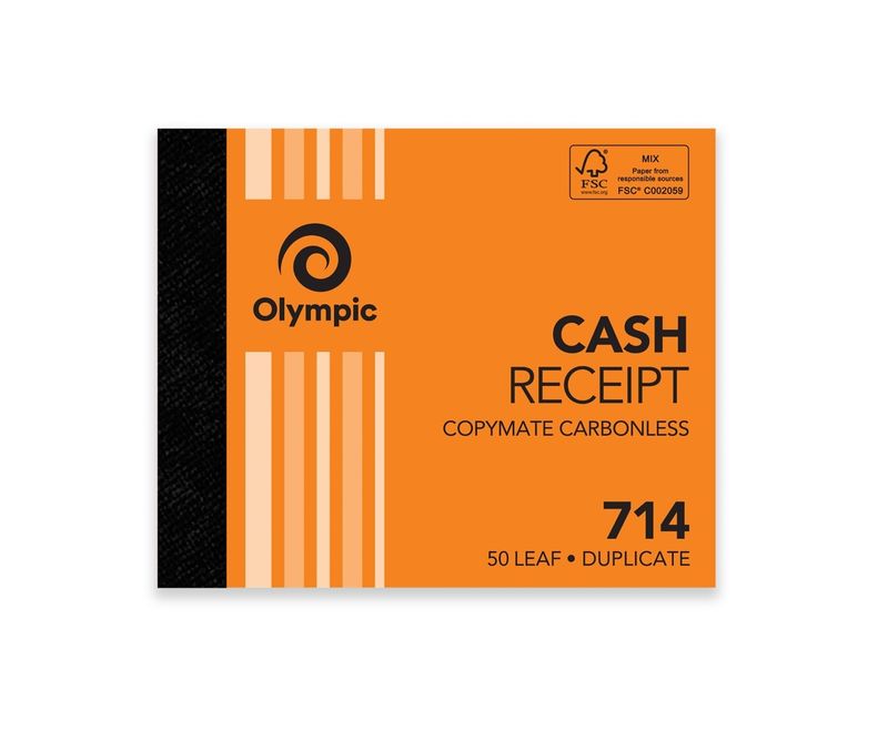 CASH REC BOOK OLYMPIC FSC 714 DUP C/LESS 5X4 (08031 82487)
