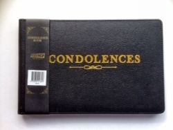 SP- CONDOLENCE BOOK OZCORP BLACK 64 SHEETS