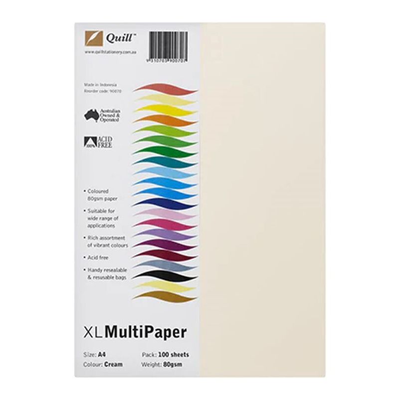 PAPER QUILL XL A4 CREAM 80gsm 500s