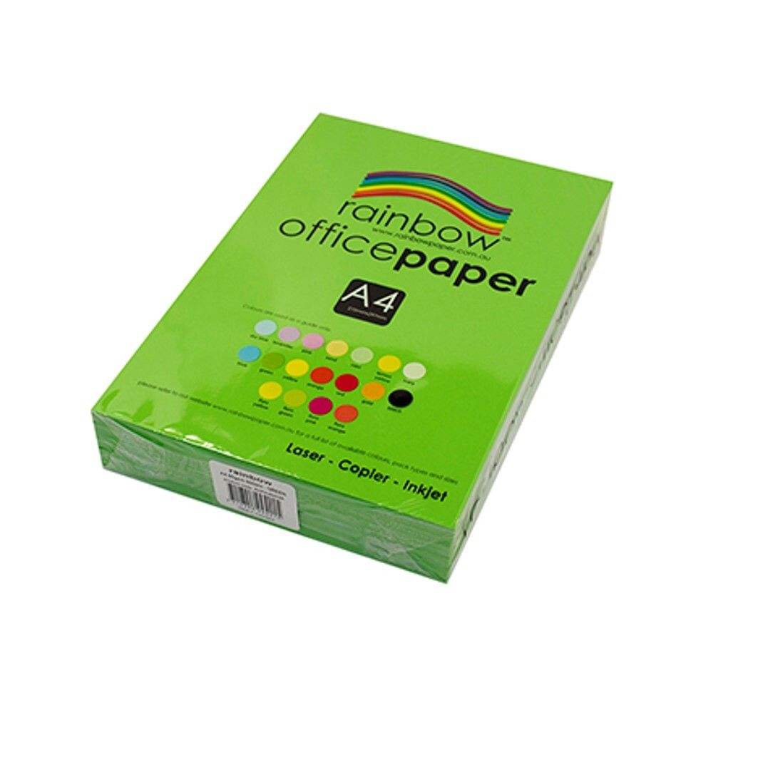 COPY PAPER RAINBOW A4 80GSM OFFICE BRIGHT GREEN PK500 COPY PAPER RAINBOW A4 80GSM OFFICE BRIGHT GREEN PK500