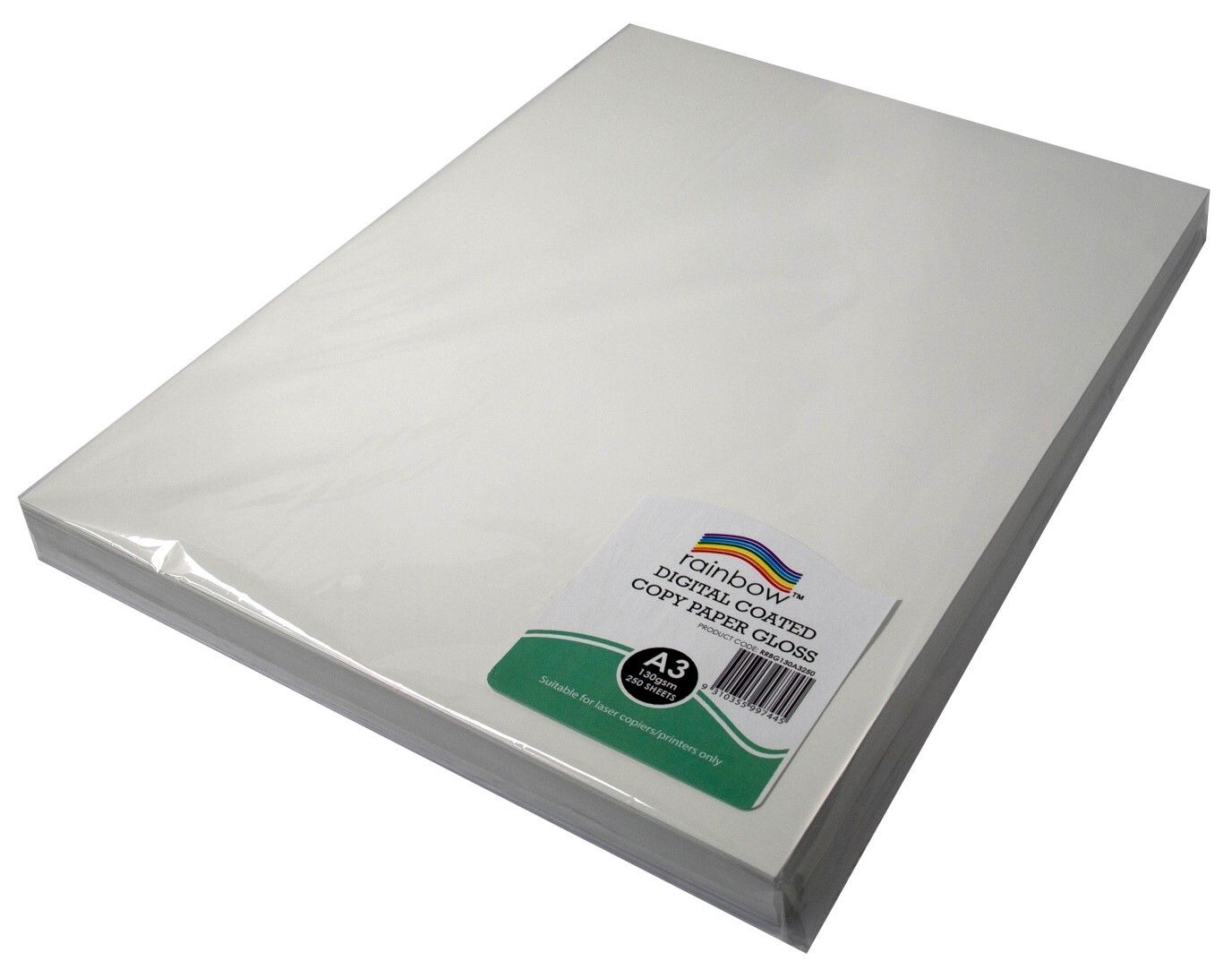 DIGITAL COPY PAPER RAINBOW A3 GLOSS 130GSM WHITE PK250 DIGITAL COPY PAPER RAINBOW A3 GLOSS 130GSM WHITE PK250