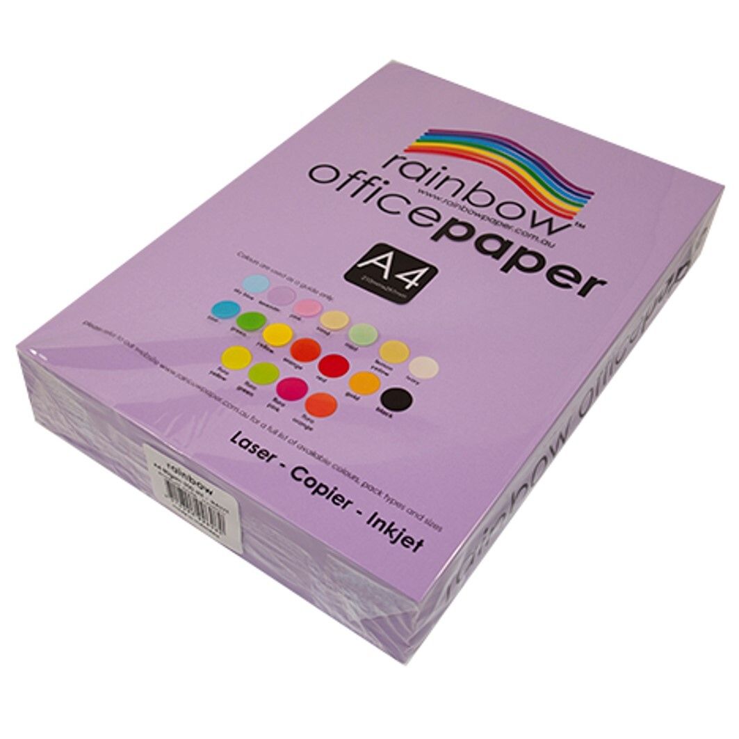 COPY PAPER RAINBOW A4 80GSM MAUVE PK500