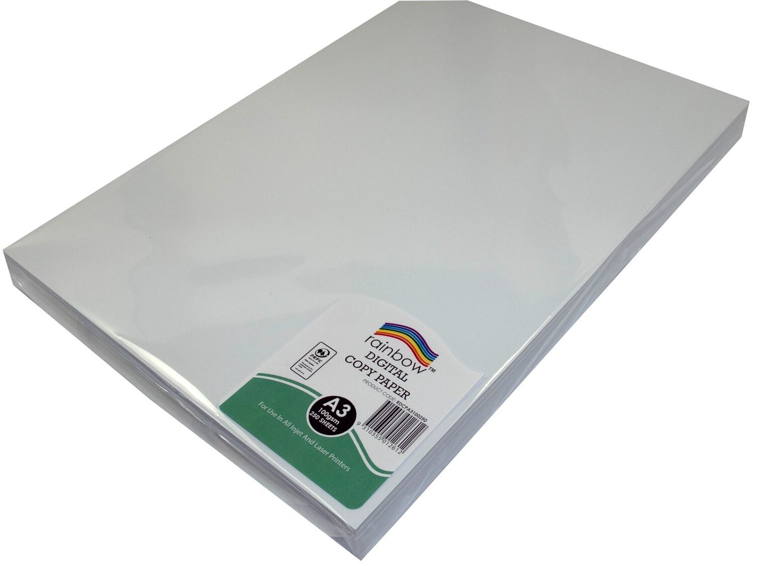 DIGITAL COPY PAPER RAINBOW A3 PEFC 100GSM WHITE PK250 DIGITAL COPY PAPER RAINBOW A3 PEFC 100GSM WHITE PK250