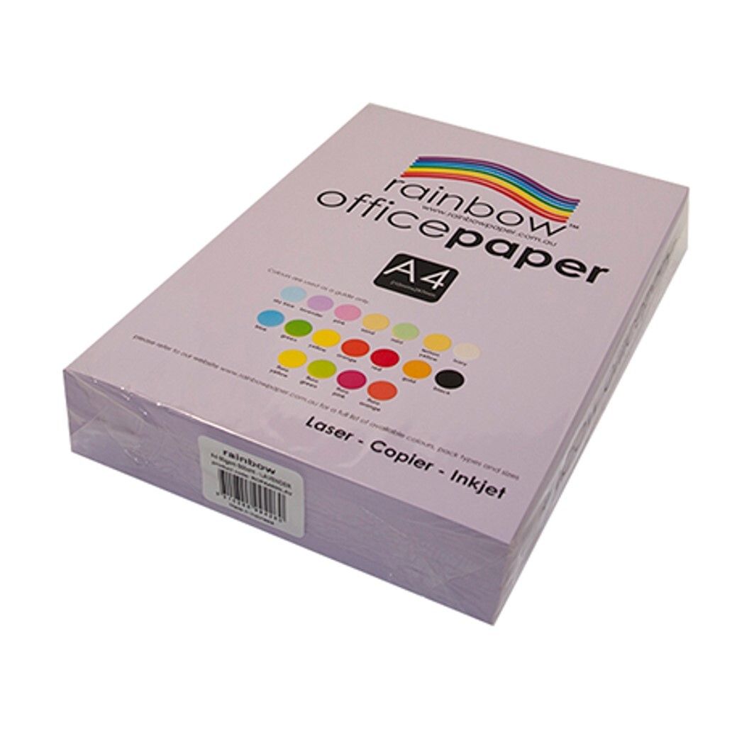 COPY PAPER RAINBOW A4 80GSM OFFICE PASTEL LAVENDER PK500 COPY PAPER RAINBOW A4 80GSM OFFICE PASTEL LAVENDER PK500