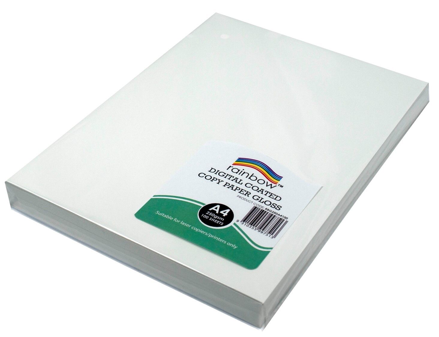 DIGITAL COPY PAPER RAINBOW A4 GLOSS 250GSM WHITE PK100 DIGITAL COPY PAPER RAINBOW A4 GLOSS 250GSM WHITE PK100