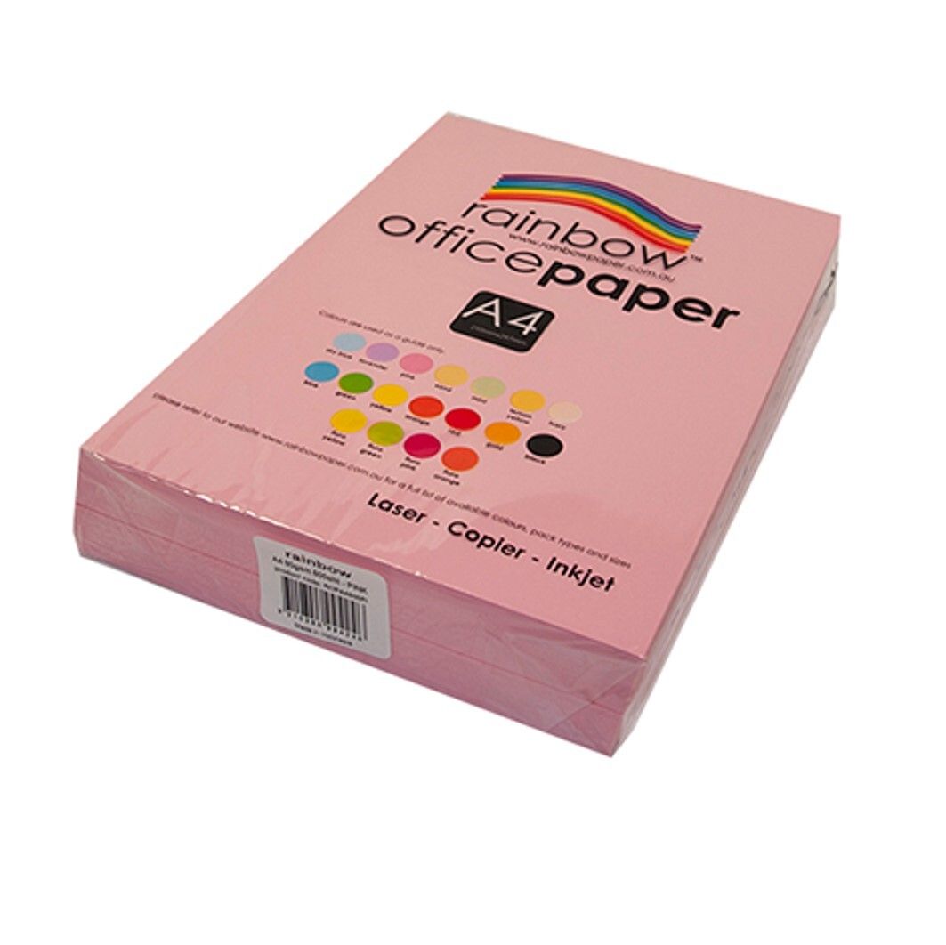 COPY PAPER RAINBOW A4 80GSM OFFICE PASTEL PINK PK500 COPY PAPER RAINBOW A4 80GSM OFFICE PASTEL PINK PK500