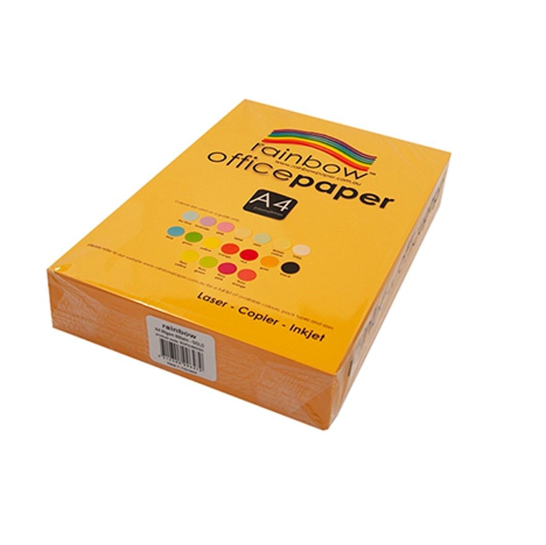 COPY PAPER RAINBOW A4 80GSM OFFICE BRIGHT GOLD PK500 COPY PAPER RAINBOW A4 80GSM OFFICE BRIGHT GOLD PK500