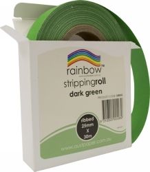 SP- STRIPPING ROLL RAINBOW RIBBED 25MMX30M DARK GREEN SP- STRIPPING ROLL RAINBOW RIBBED 25MMX30M DARK GREEN