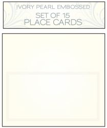 PLACE CARD SET IVORY PEARL EMBOSSED