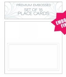 PLACE CARD SET WHITE EMBOSSED