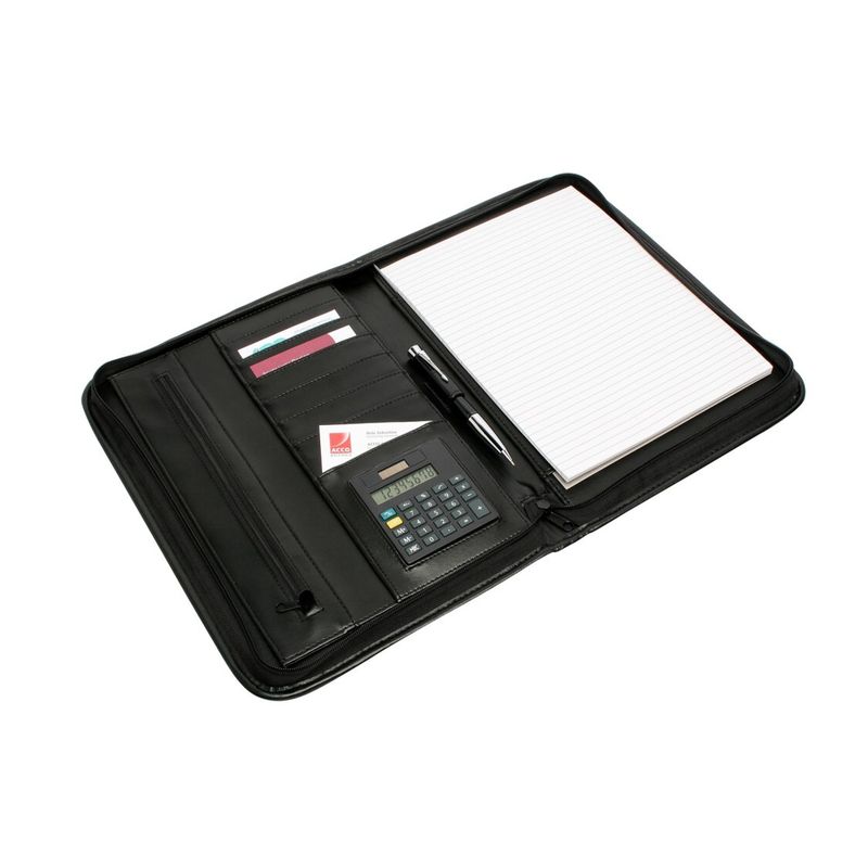 SP- COMPENDIUM REXEL PAD HOLDER BLACK WITH ZIP