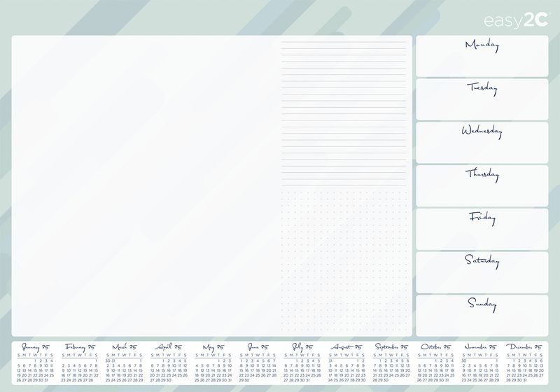 DESK PAD EASY2C 600X420MM WTV WITH CALENDAR
