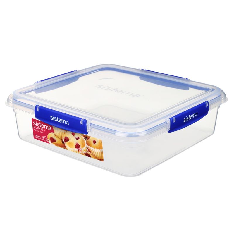 SP- FOOD CONTAINER SISTEMA 3.5L KLIP IT PLUS SQUARE CLEAR/BLUE