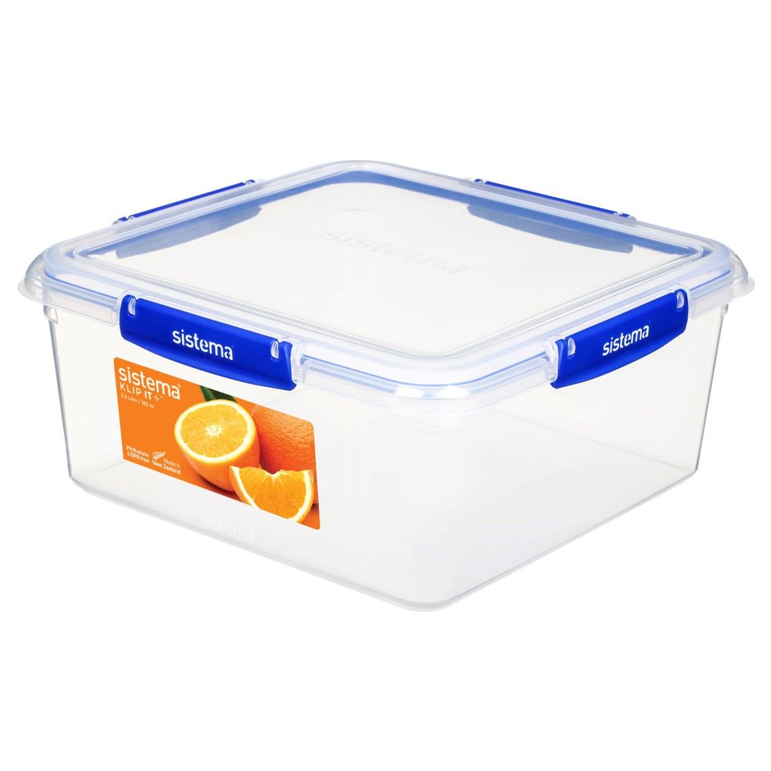 SP- FOOD CONTAINER SISTEMA 5.5L KLIP IT PLUS SQUARE CLEAR/BLUE SP- FOOD CONTAINER SISTEMA 5.5L KLIP IT PLUS SQUARE CLEAR/BLUE