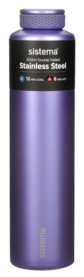 SP- DRINK BOTTLE SISTEMA 600ML STAINLESS STEEL ASST COLOURS SP- DRINK BOTTLE SISTEMA 600ML STAINLESS STEEL ASST COLOURS