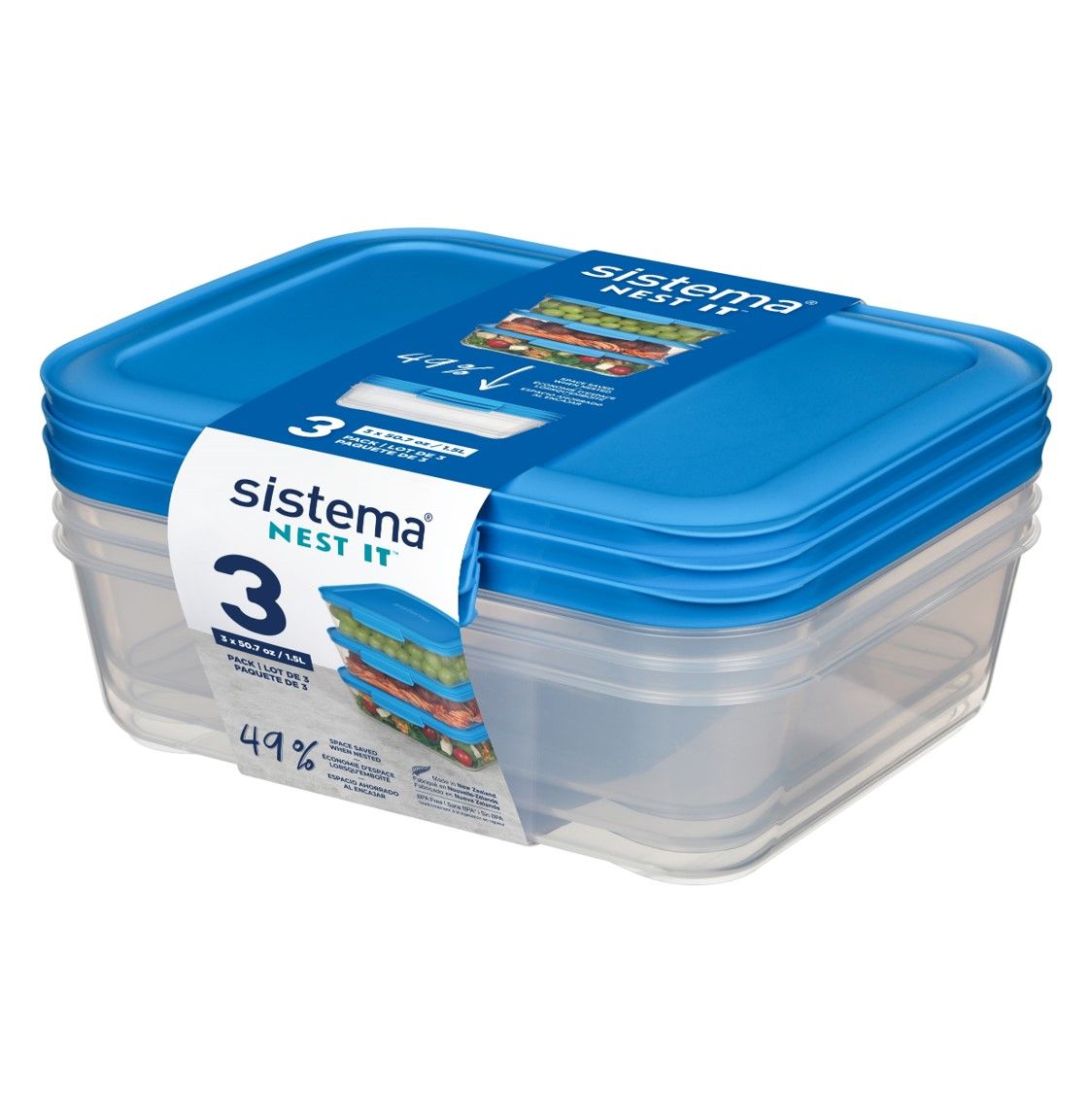 SP- FOOD CONTAINER SISTEMA 1.5L NEST IT 3 PACK CLEAR SP- FOOD CONTAINER SISTEMA 1.5L NEST IT 3 PACK CLEAR