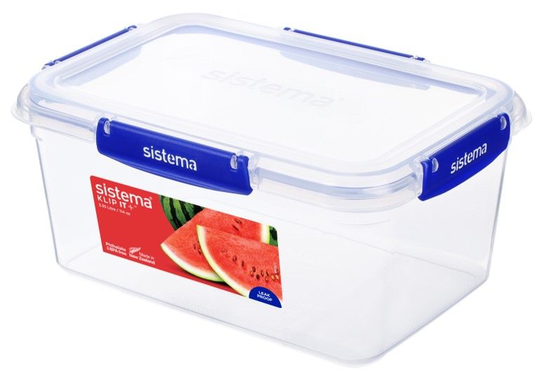 SP- FOOD CONTAINER SISTEMA 3.35L KLIP IT PLUS RECTANGLE CLEAR/BLUE SP- FOOD CONTAINER SISTEMA 3.35L KLIP IT PLUS RECTANGLE CLEAR/BLUE