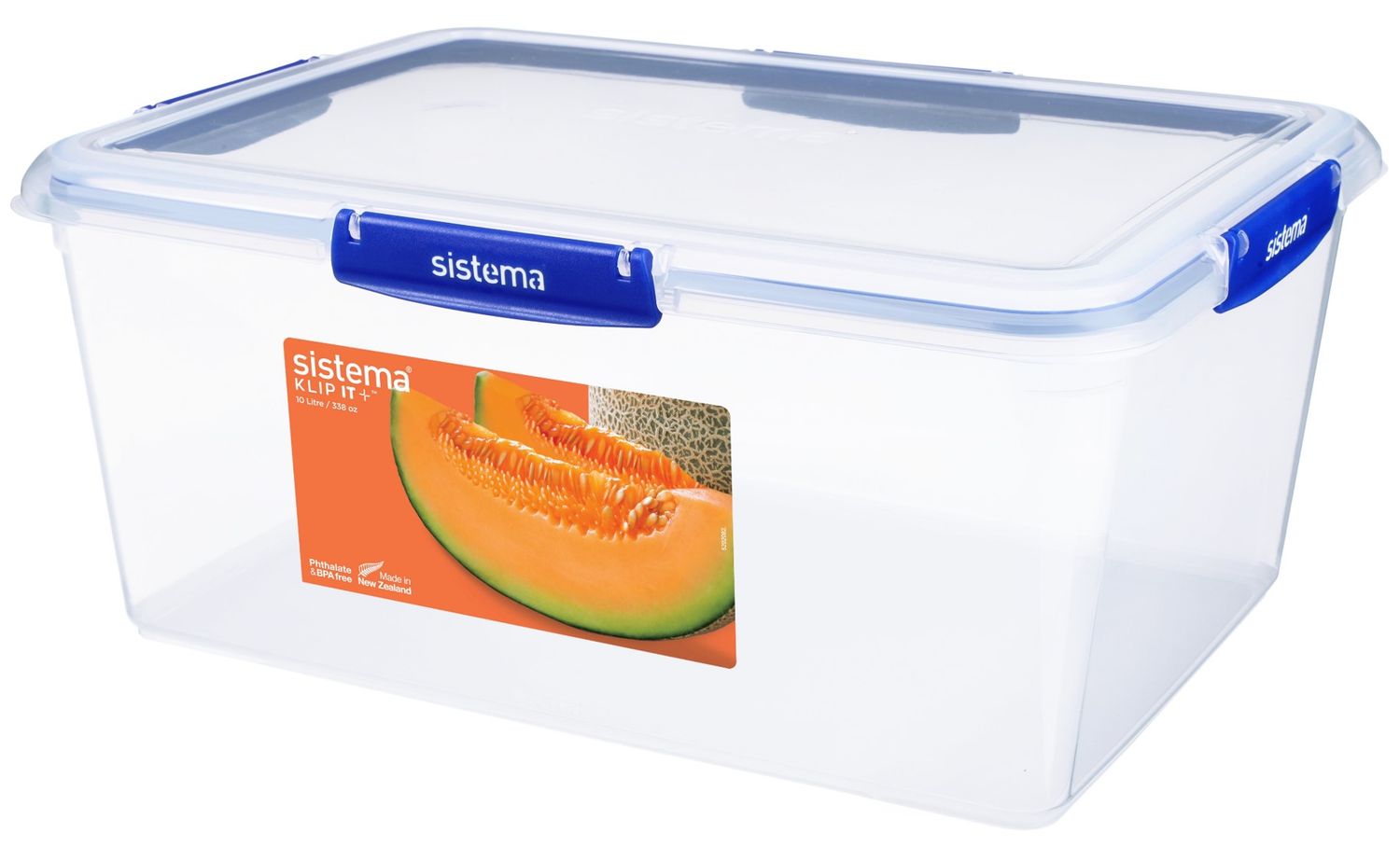 SP- FOOD CONTAINER SISTEMA 10L KLIP IT PLUS RECTANGLE CLEAR/BLUE SP- FOOD CONTAINER SISTEMA 10L KLIP IT PLUS RECTANGLE CLEAR/BLUE