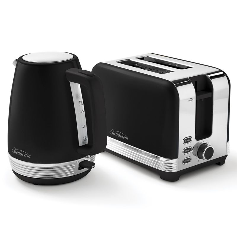 SP- BREAKFAST SET SUNBEAM 2 SLICE TOASTER & 1.7L KETTLE BLACK