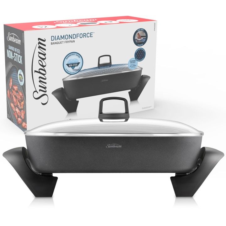SP- ELECTRIC FRYPAN SUNBEAM 210X310X490MM DIAMONDFORCE PAN 380X295MM BLACK SP- ELECTRIC FRYPAN SUNBEAM 210X310X490MM DIAMONDFORCE PAN 380X295MM BLACK