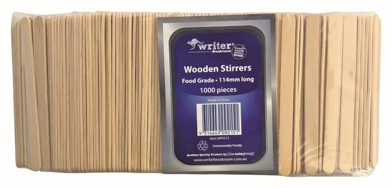 STIRRERS WOODEN WRITER 114MM PK1000
