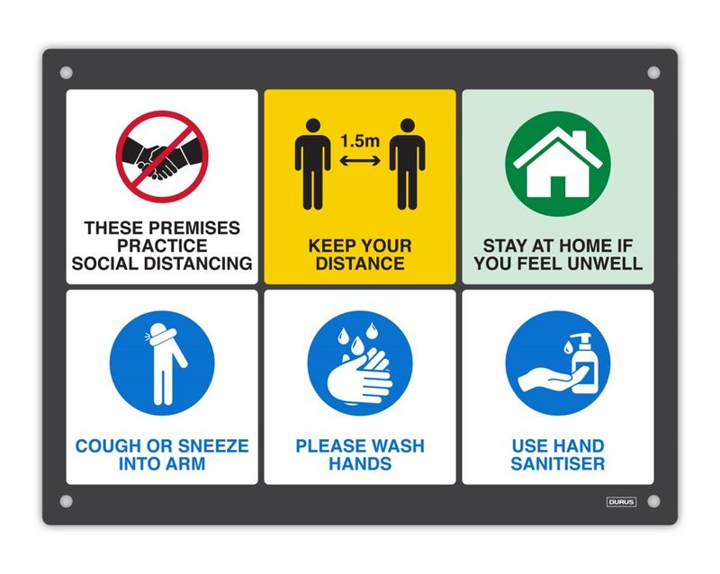 SIGN DURUS 400MMX300MM WALL KEY MESSAGES ASSORTED
