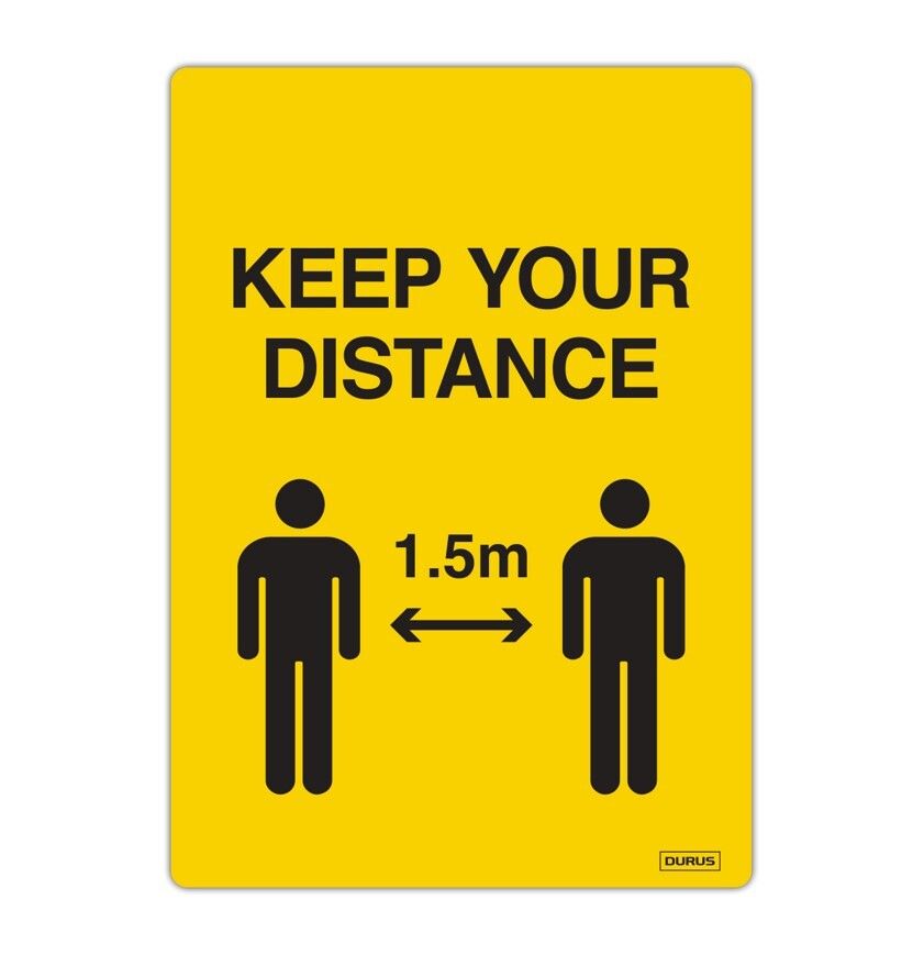 SELF ADHESIVE DURUS 105MMX148MM DECAL SOCIAL DISTANCE YELLOW & BLACK PK2 SELF ADHESIVE DURUS 105MMX148MM DECAL SOCIAL DISTANCE YELLOW & BLACK PK2