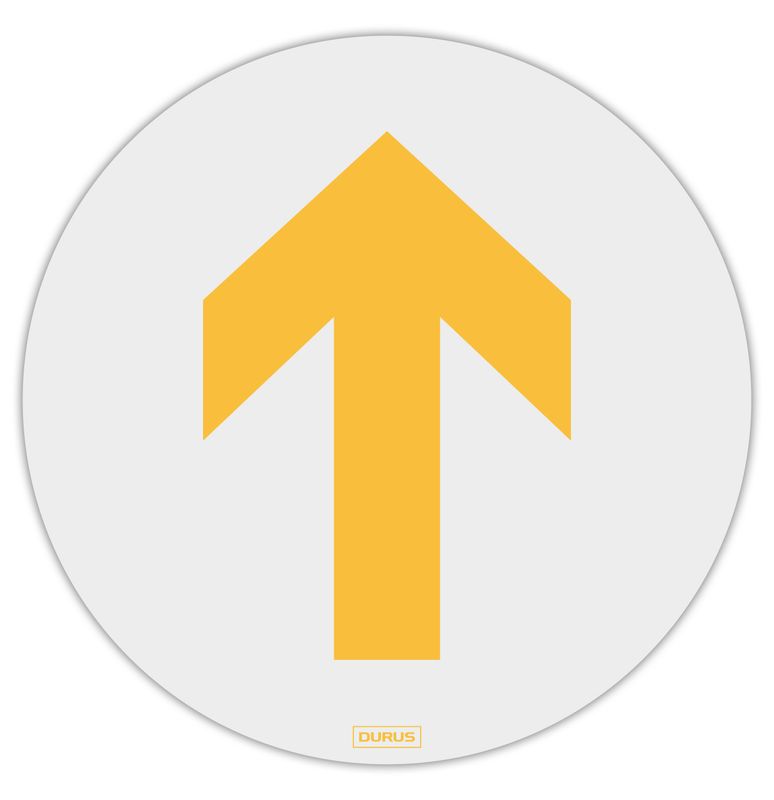 ADHESIVE DURUS 250MM FLOORï¿½YELLOW ARROW TRANSPARENT ANDï¿½YELLOW
