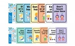 SP- SIGN DURUS 225X300MM SCHOOL WALL HYGIENE & SOCIAL DIST W/TEACHING CARDS