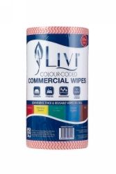 COMMERCIAL WIPES LIVI ESSENTIALS RED