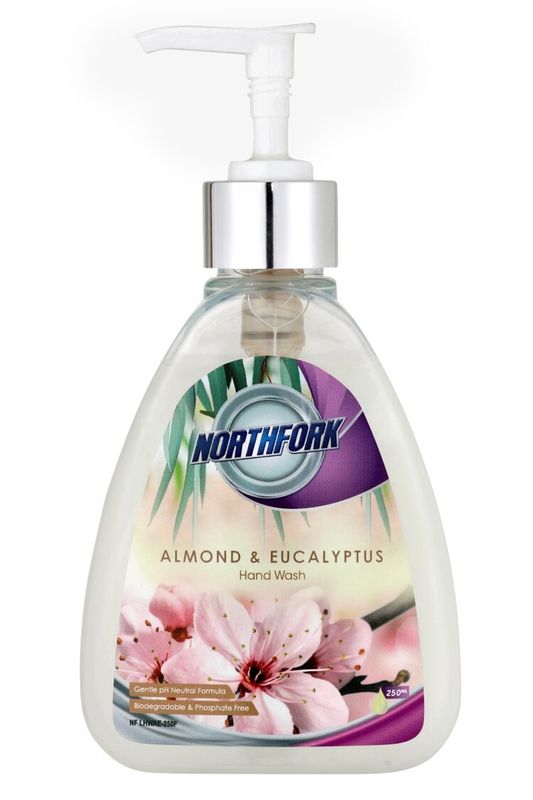 LIQUID HAND WASH NORTHFORK 250ML ALMOND & EUCALYPTUS