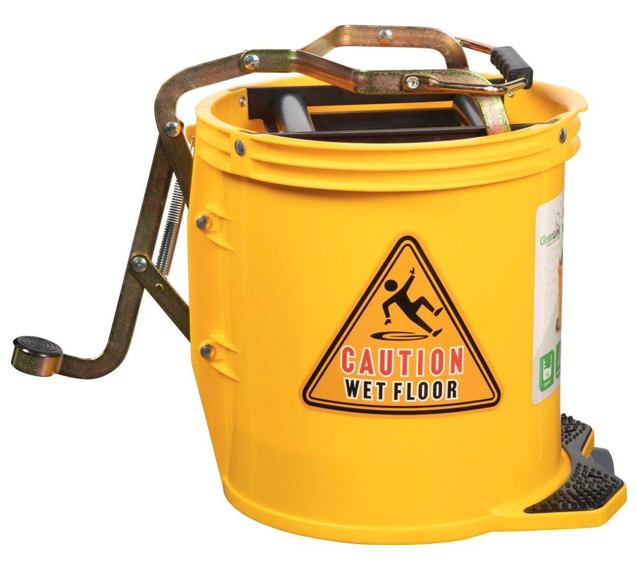 MOP BUCKET CLEANLINK 16L HD METAL WRINGER YELLOW