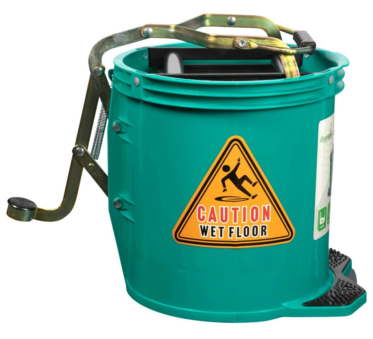 MOP BUCKET CLEANLINK 16L HD METAL WRINGER GREEN