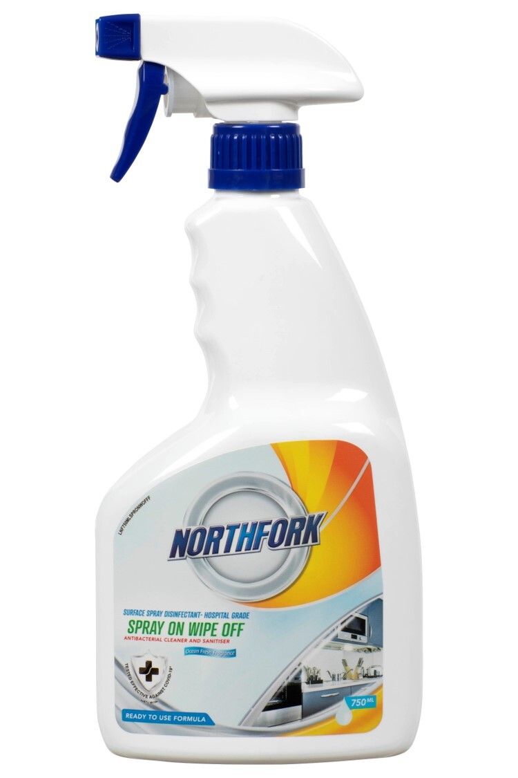 SPRAY ON WIPE OFF SURFACE CLEANER NORTHFORK 750ML SPRAY ON WIPE OFF SURFACE CLEANER NORTHFORK 750ML