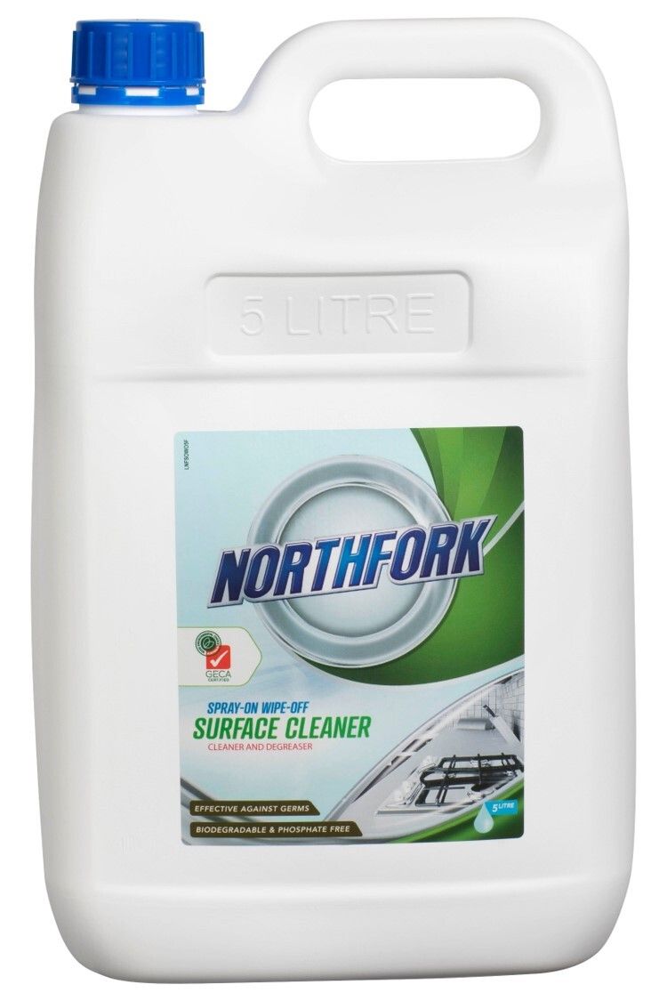 SURFACE CLEANER NORTHFORK 5L GECA SPRAY ON WIPE OFF SURFACE CLEANER NORTHFORK 5L GECA SPRAY ON WIPE OFF
