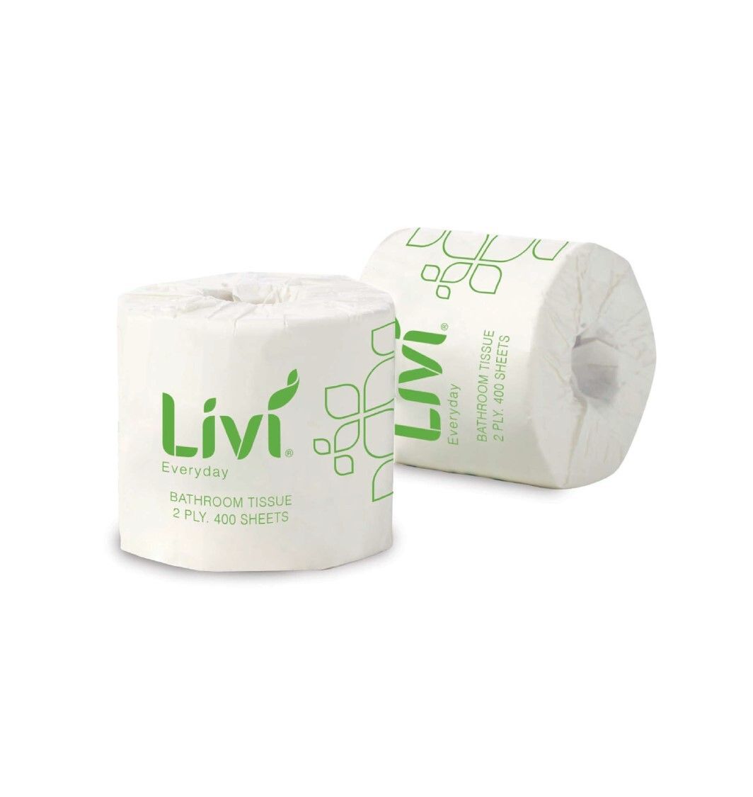 TOILET TISSUE LIVI BASICS 2PLY 400S