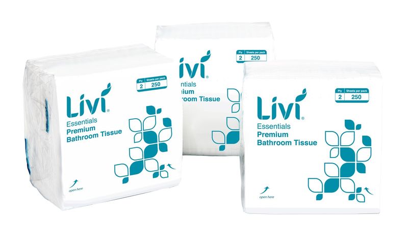 TOILET TISSUE LIVI ESSENTIALS INTERLEAVED 2PLY 250S