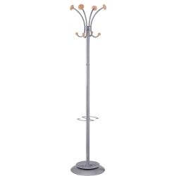 SP- COAT RACK ALBA 38CM BASE X 177CM HIGH SILVER/WOOD SP- COAT RACK ALBA 38CM BASE X 177CM HIGH SILVER/WOOD