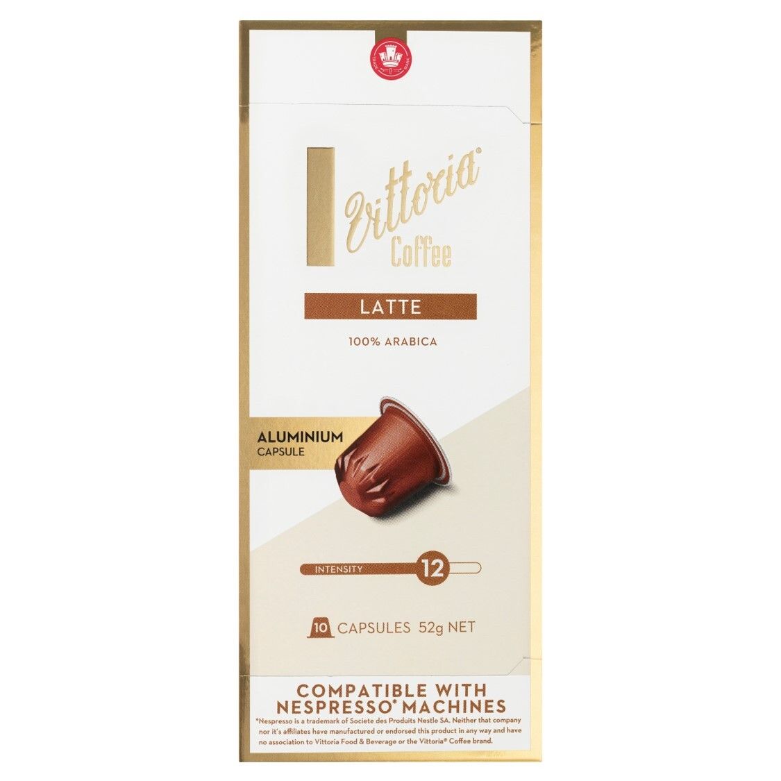 COFFEE CAPS VITTORIA 10'S NESPRESSO COMPATIBLE LATTE COFFEE CAPS VITTORIA 10'S NESPRESSO COMPATIBLE LATTE