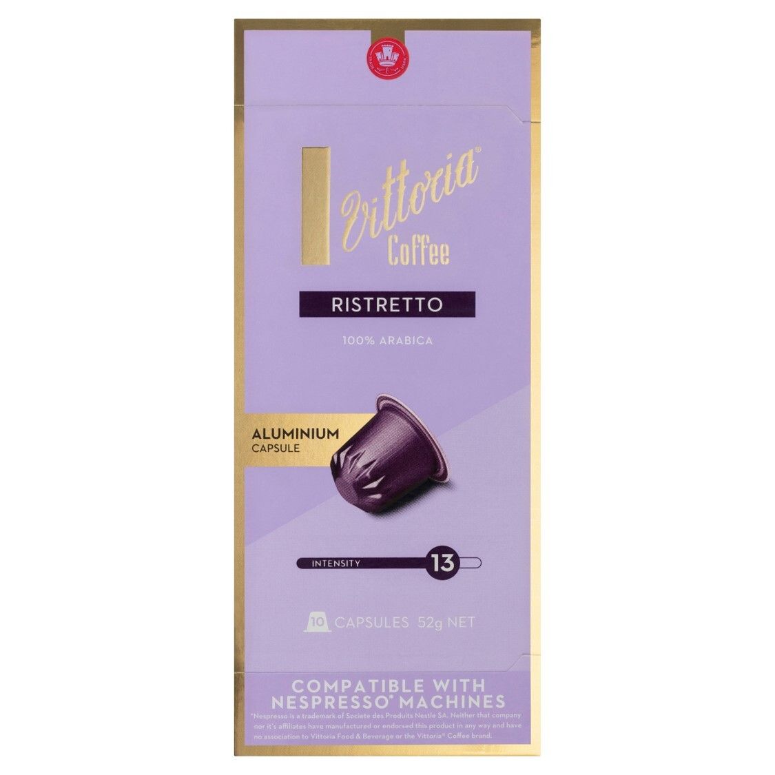 COFFEE CAPS VITTORIA 10'S NESPRESSO COMPATIBLE RISTRETTO COFFEE CAPS VITTORIA 10'S NESPRESSO COMPATIBLE RISTRETTO