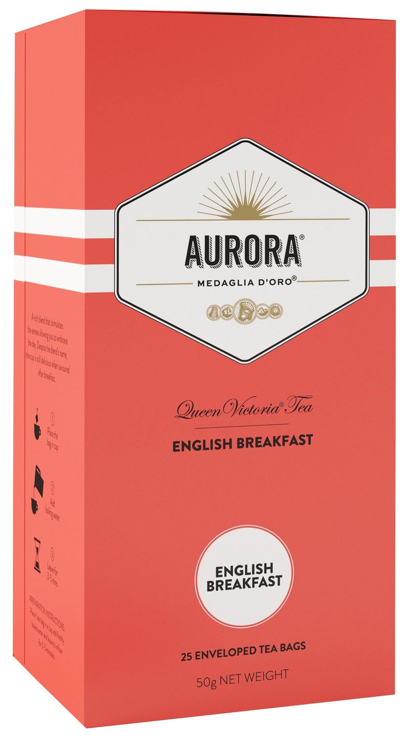 SP- TEA AURORA ENGLISH B/FAST 25'S RED VITTORIA