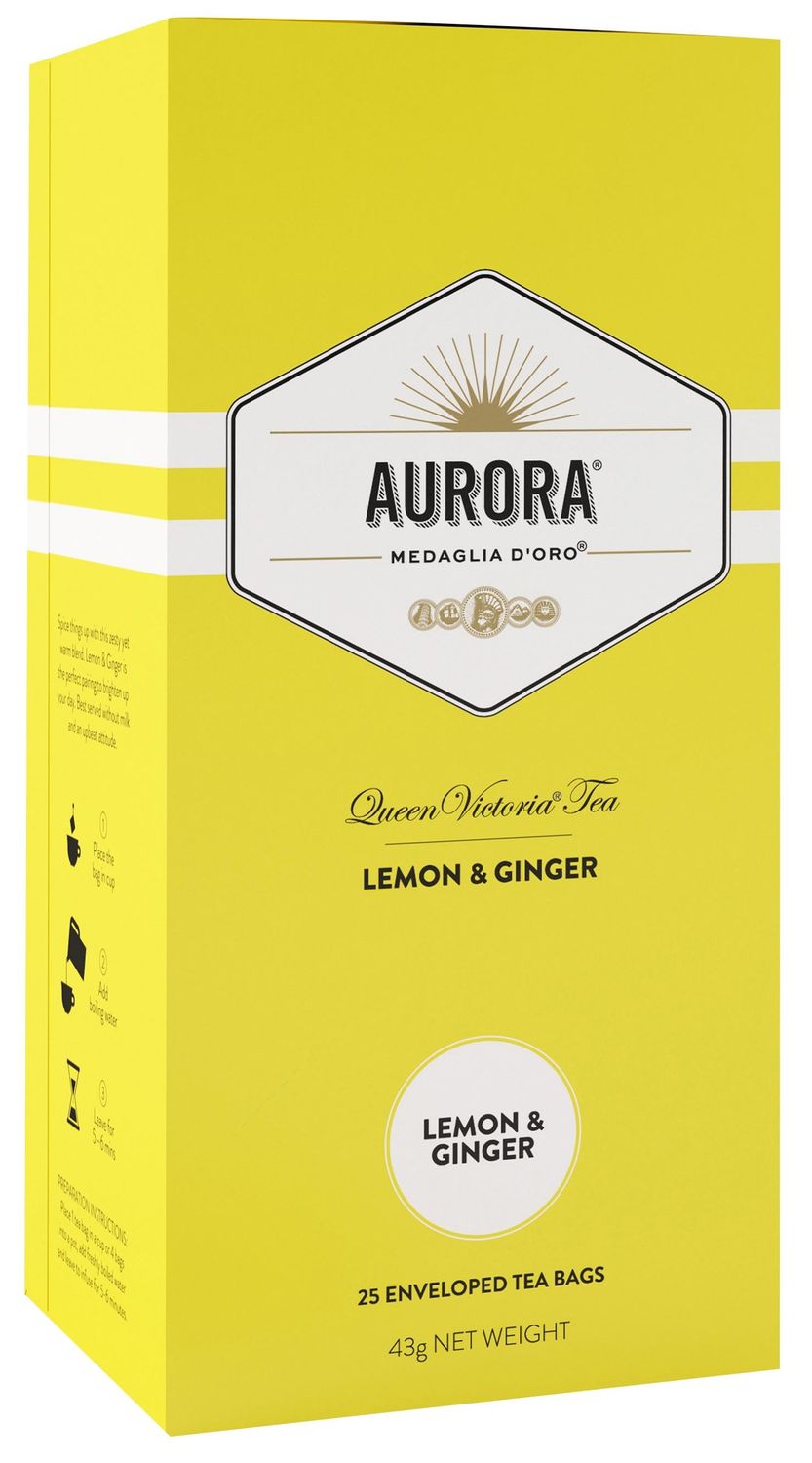 SP- TEA AURORA LEMON & GINGER 25'S YELLOW VITTORIA