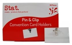 NAME BADGE & CARD HOLDER STAT PIN & CLIP BX50