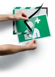 SP- SAFETY SIGN DURABLE A4 DURAFRAME SECURITY GREEN/WHITE PK2