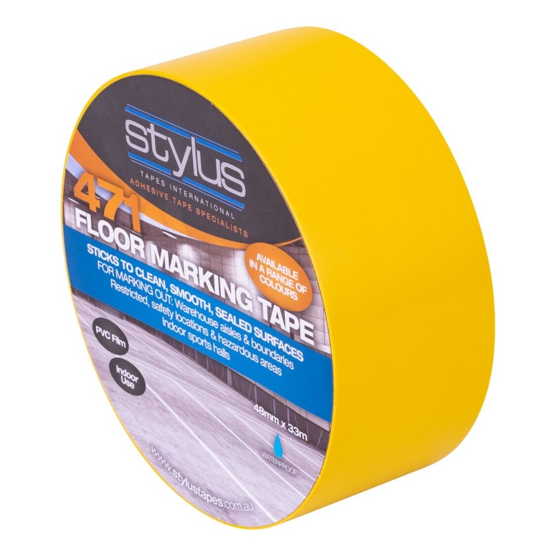 SP- FLOOR MARKING STYLUS 48MM X 33M YELLOW PK2