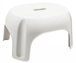 STEP STOOL ITALPLAST PLASTIC SINGLE STEP WHITE