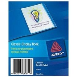 SP- DISPLAY BOOK AVERY A4 INSERT FRONT COVER BLACK 20P SP- DISPLAY BOOK AVERY A4 INSERT FRONT COVER BLACK 20P